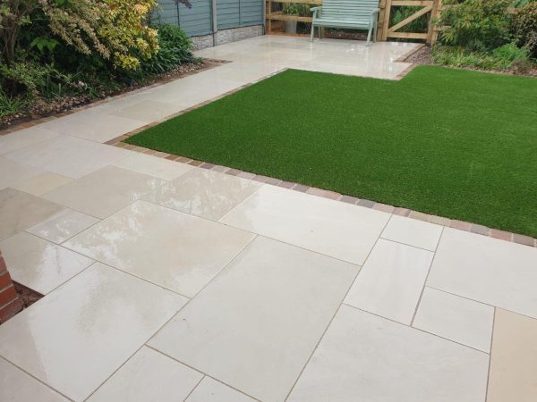 Vanilla Indian Sandstone smooth patio it or paving begie colour