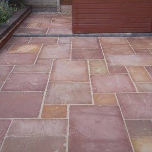 Modac red indian sandstone paving
