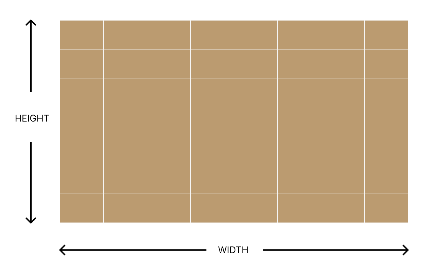 Height and width of paving